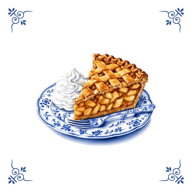Tarte aux pommes, carreau bleu de Delft