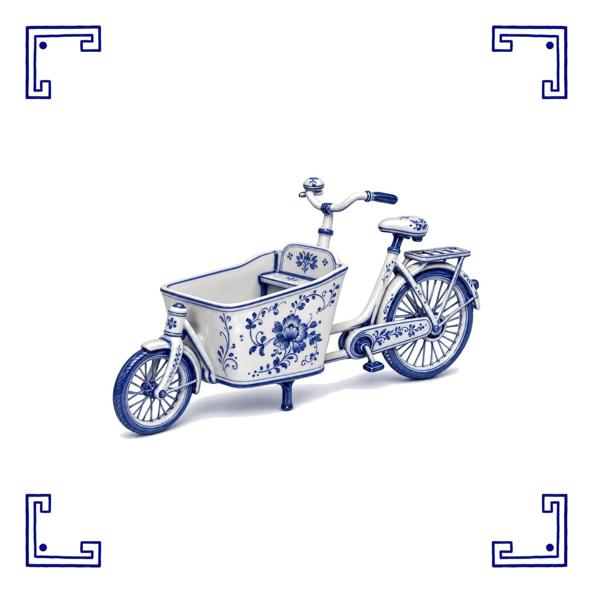 Vélo cargo – carreau bleu de Delft