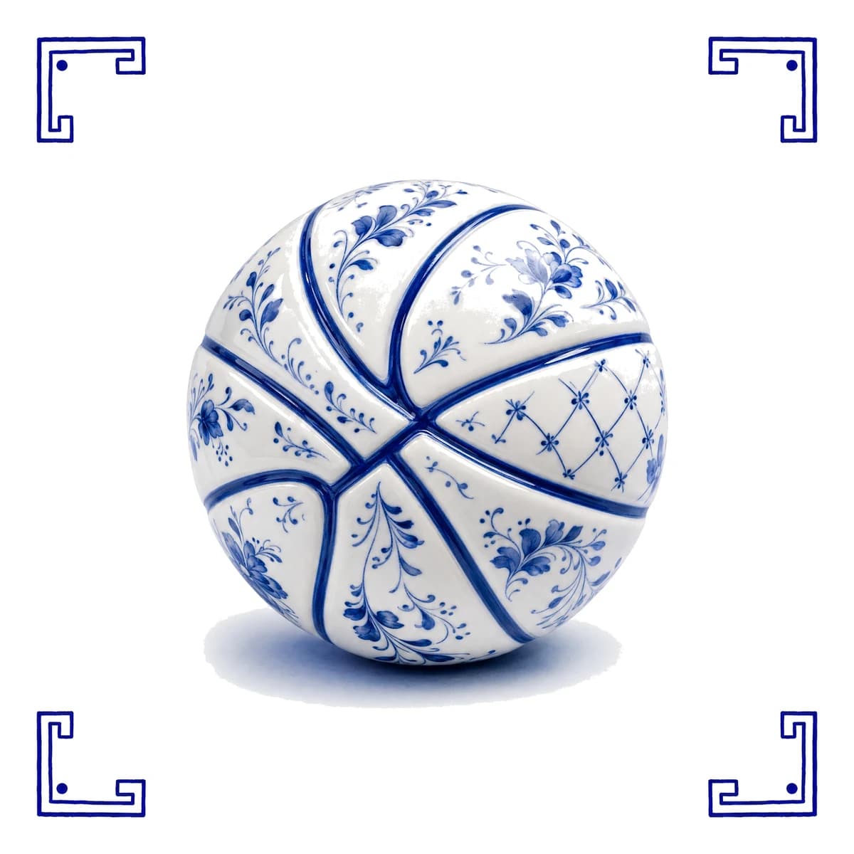 Ballon de basket – carreau bleu de Delft
