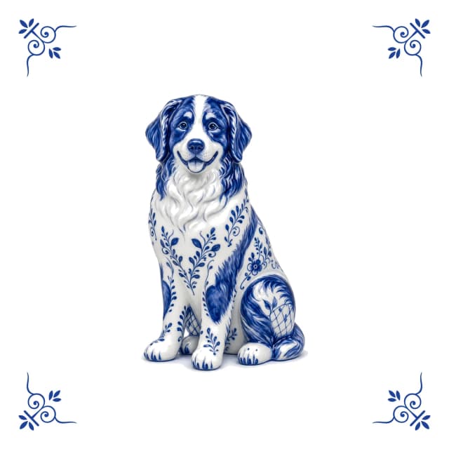 Bouvier bernois, carreau bleu de Delft