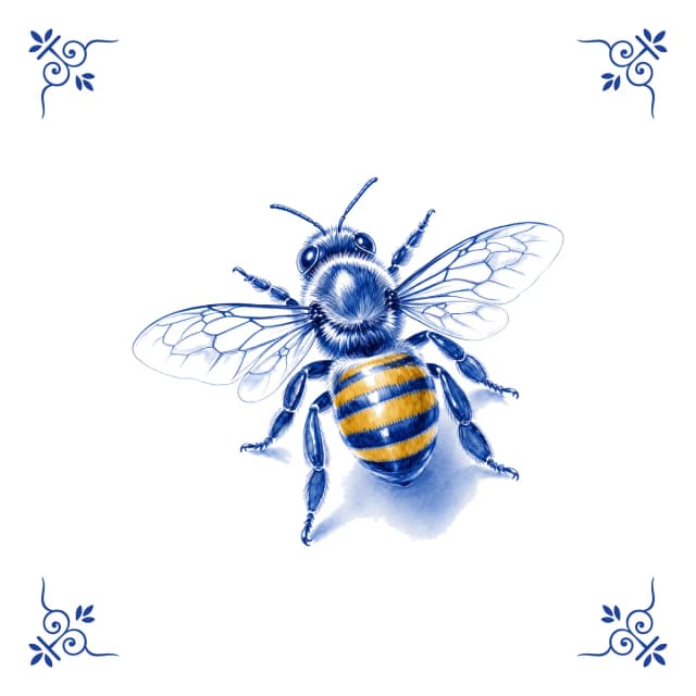 Abeille, carreau bleu de Delft