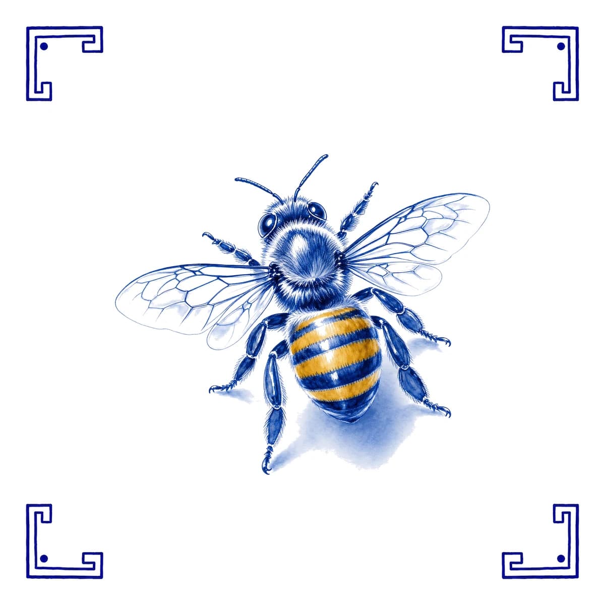 Abeille – carreau bleu de Delft