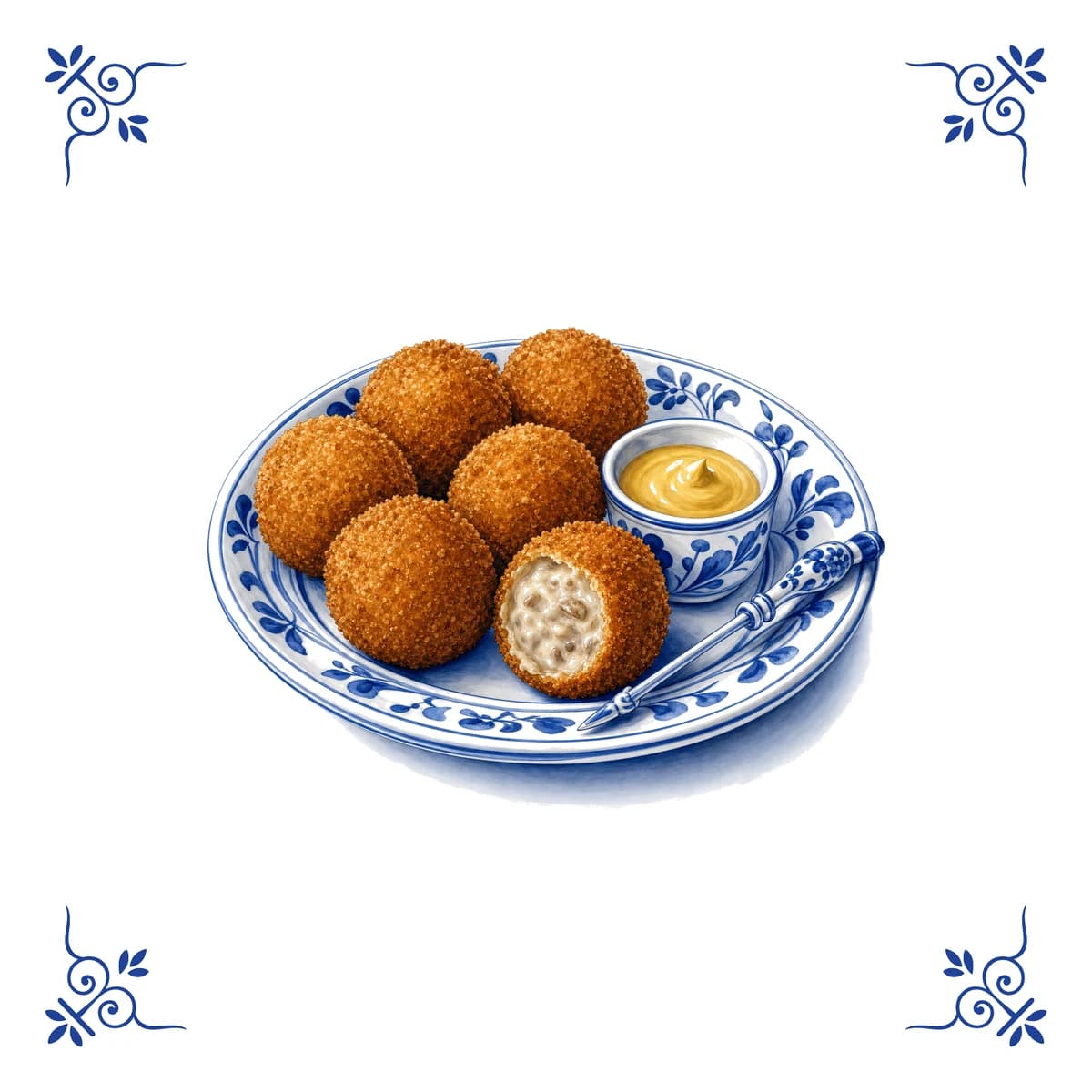 Bitterballen – carreau bleu de Delft