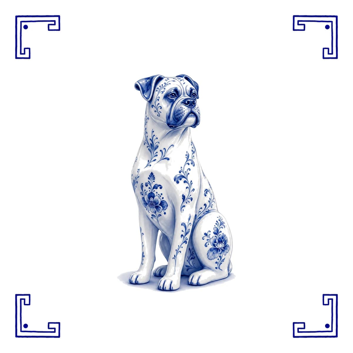 Boxer – carreau bleu de Delft