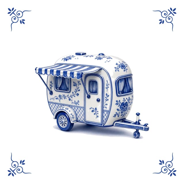 Caravane, carreau bleu de Delft