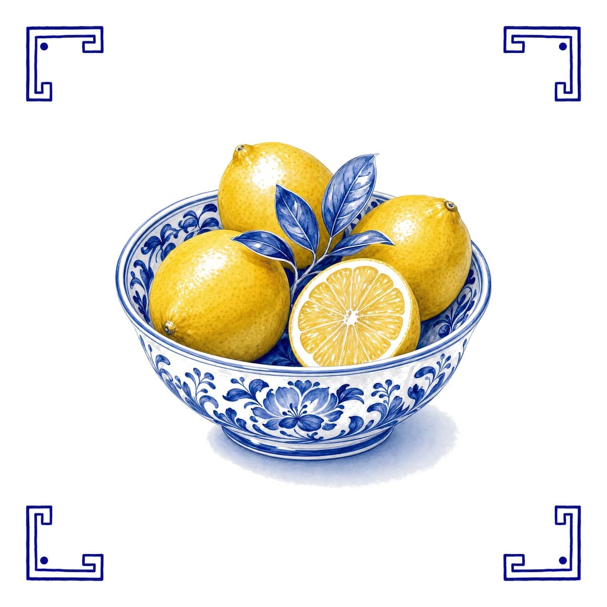 Citrons – carreau bleu de Delft
