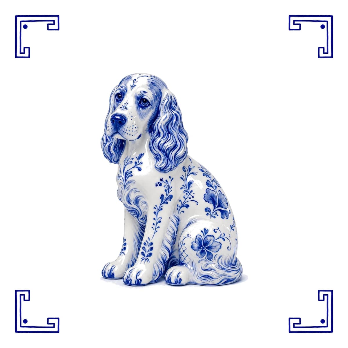 Cocker – carreau bleu de Delft