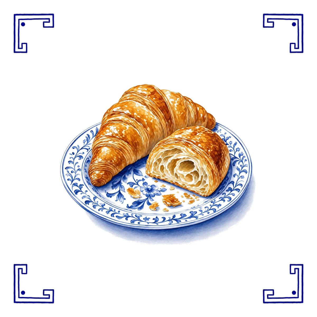 Croissants – carreau bleu de Delft