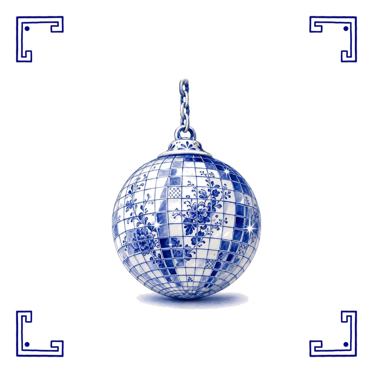 Boule à facettes – carreau bleu de Delft