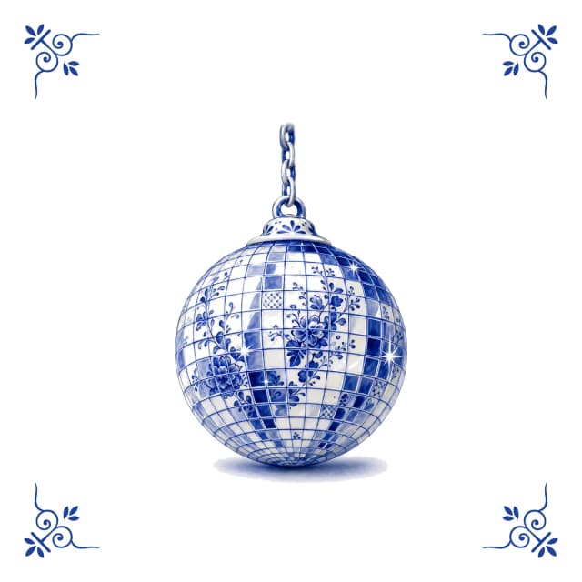 Boule à facettes, carreau bleu de Delft