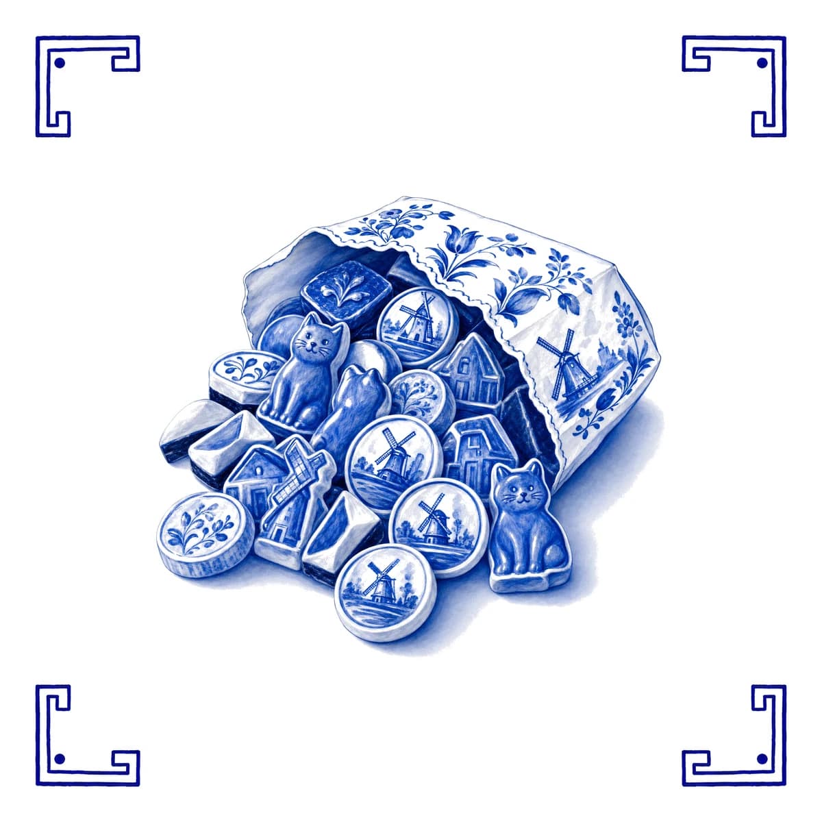 Réglisse hollandaise – carreau bleu de Delft