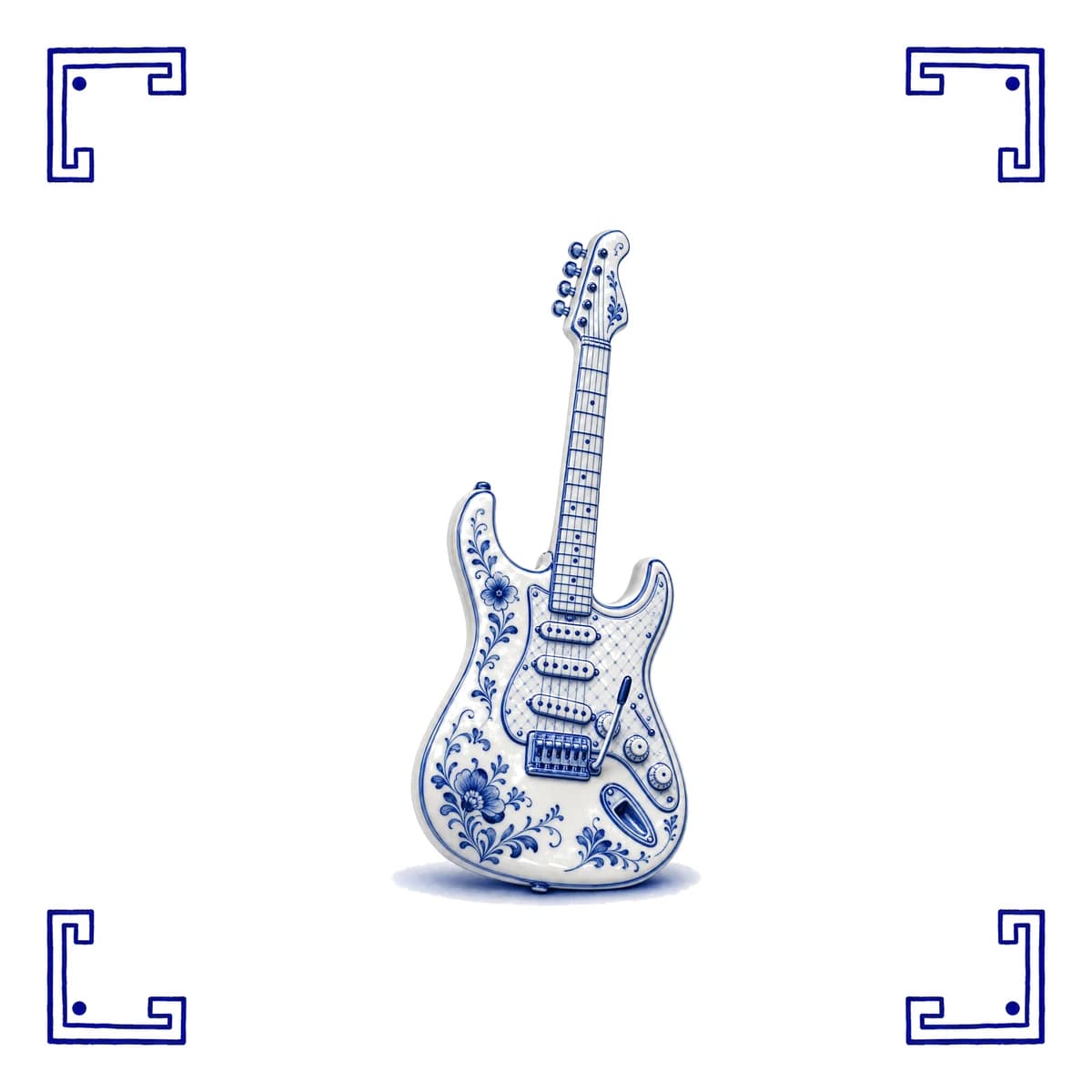 Guitare électrique – carreau bleu de Delft