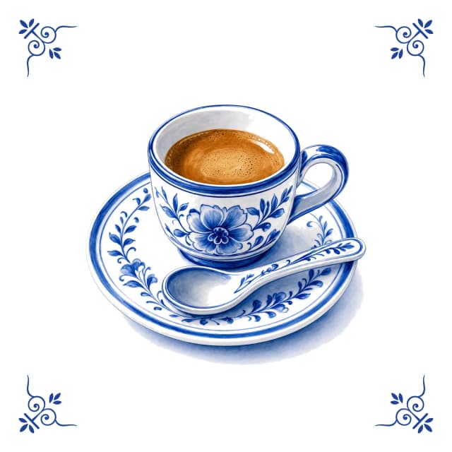 Expresso, carreau bleu de Delft