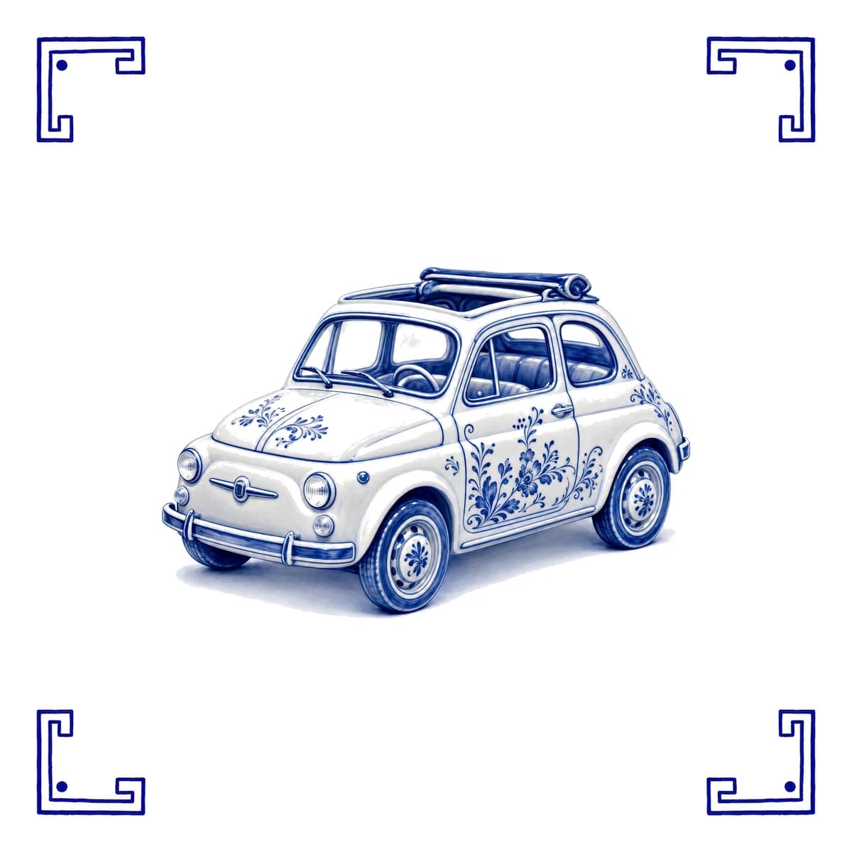 Fiat 500 classique – carreau bleu de Delft