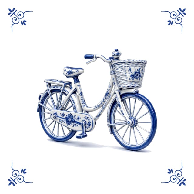 Vélo hollandais, carreau bleu de Delft