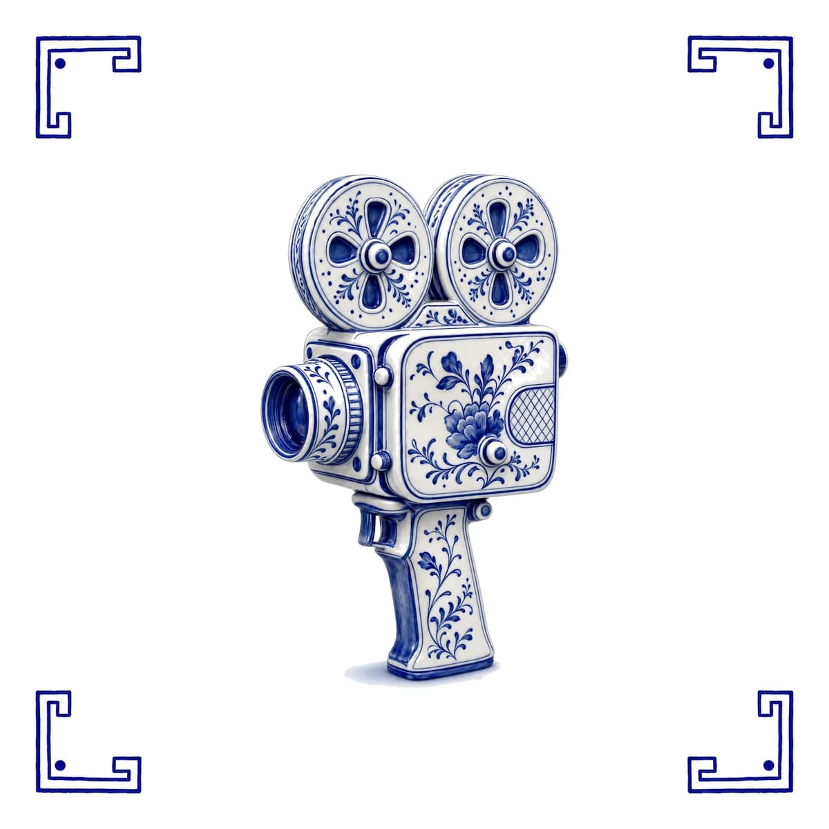 Caméra de cinéma – carreau bleu de Delft