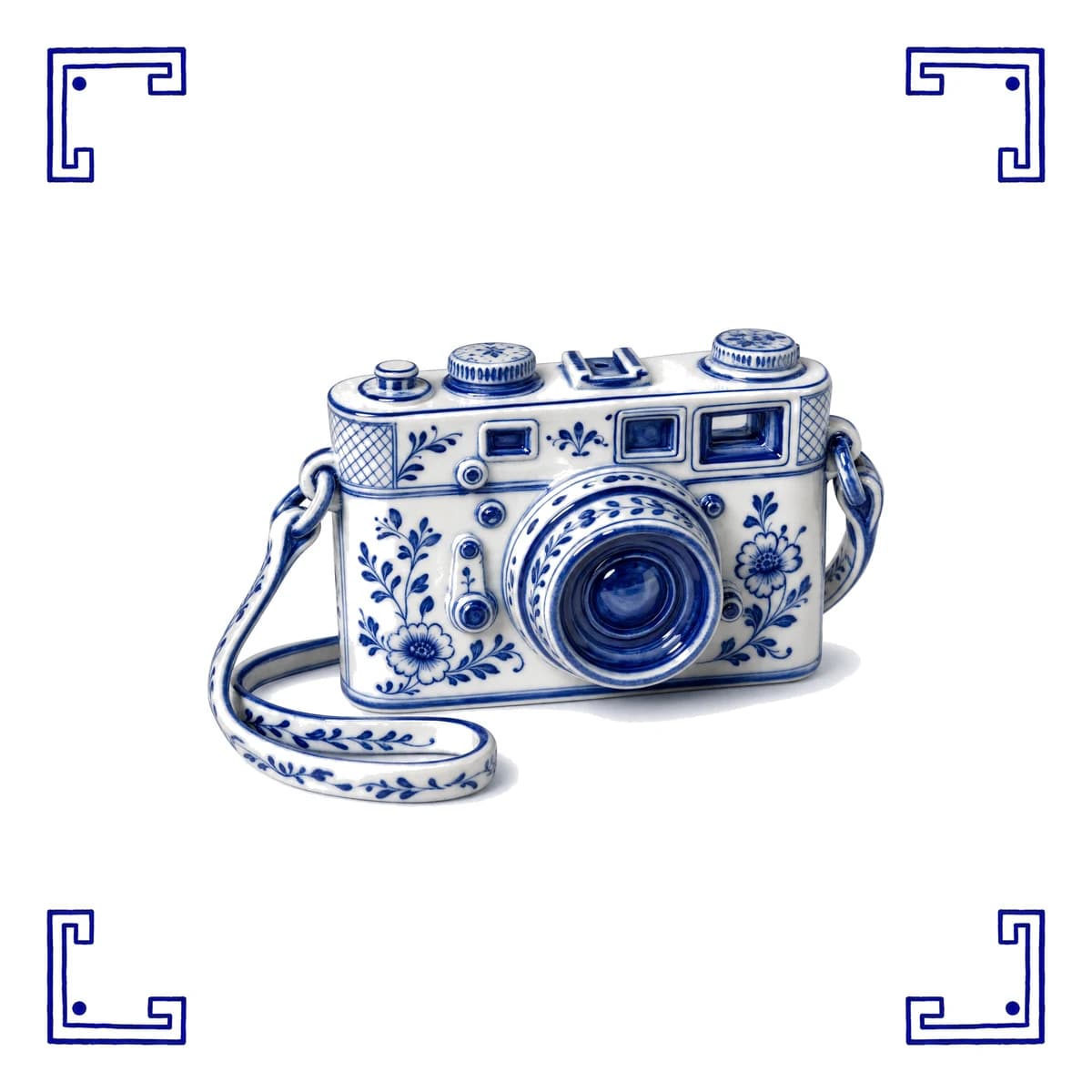 Appareil photo vintage – carreau bleu de Delft