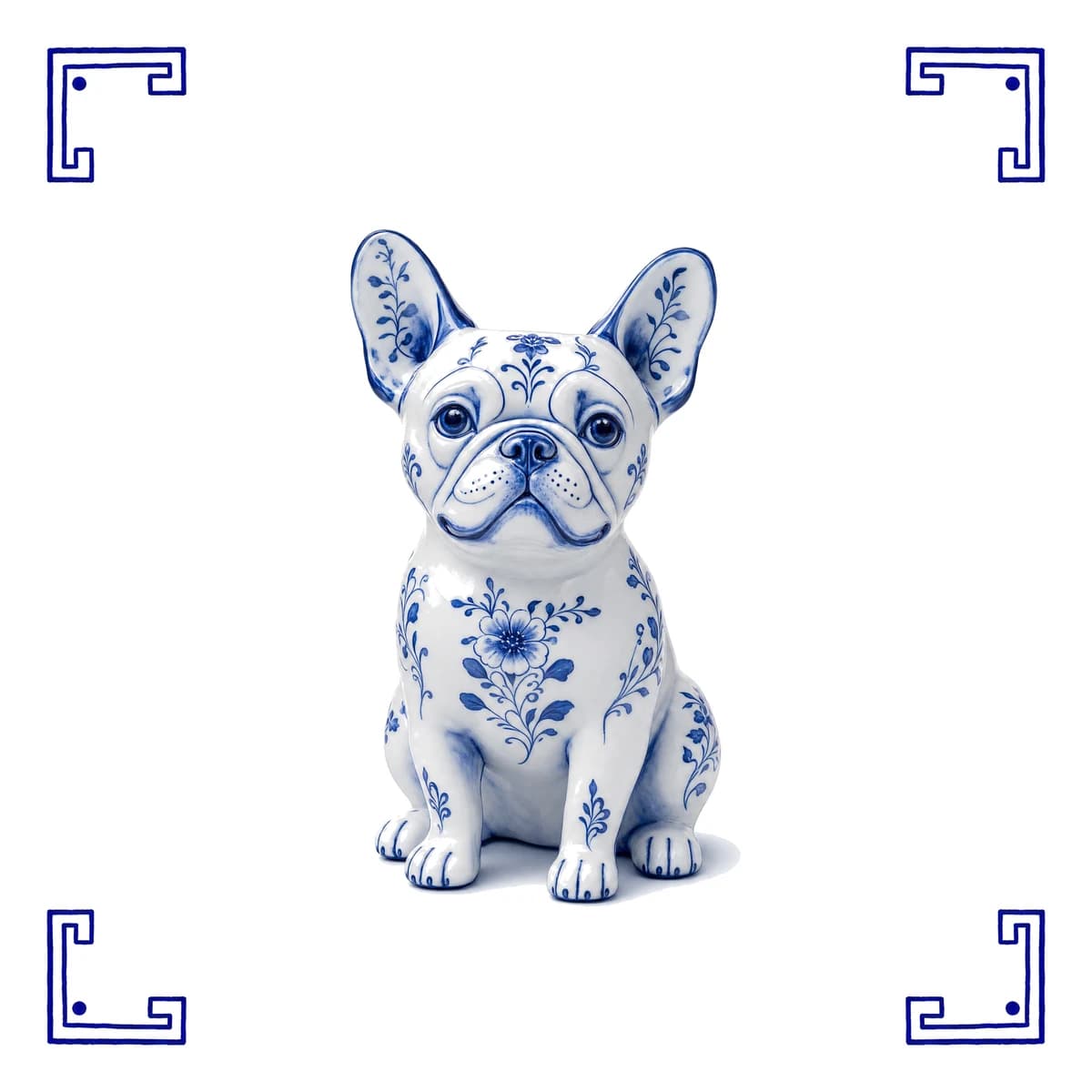 Bouledogue français – carreau bleu de Delft