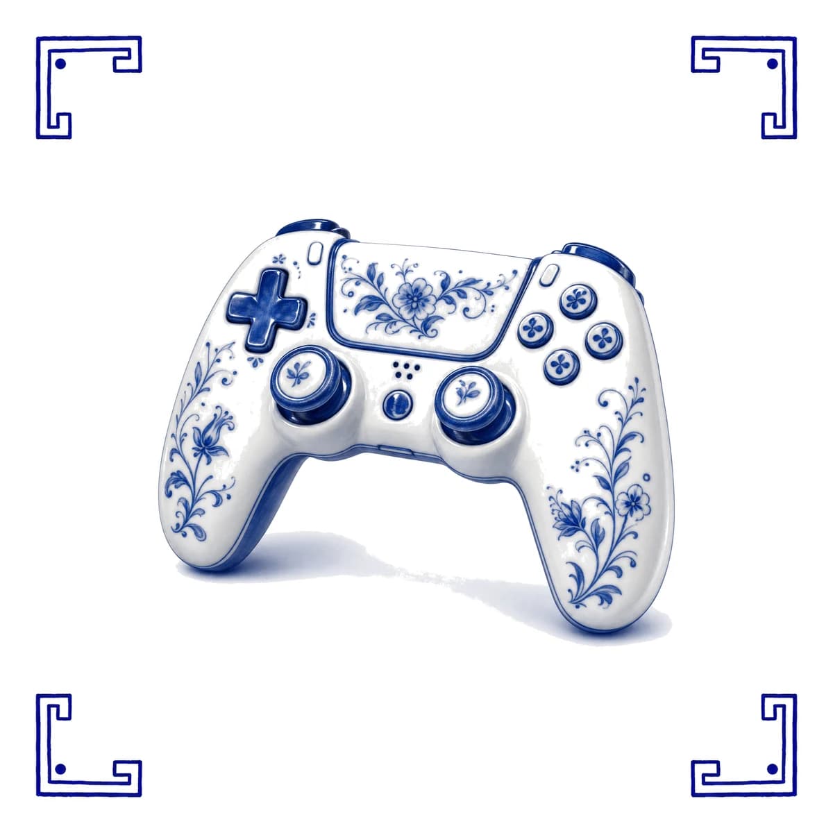 Manette de jeu – carreau bleu de Delft