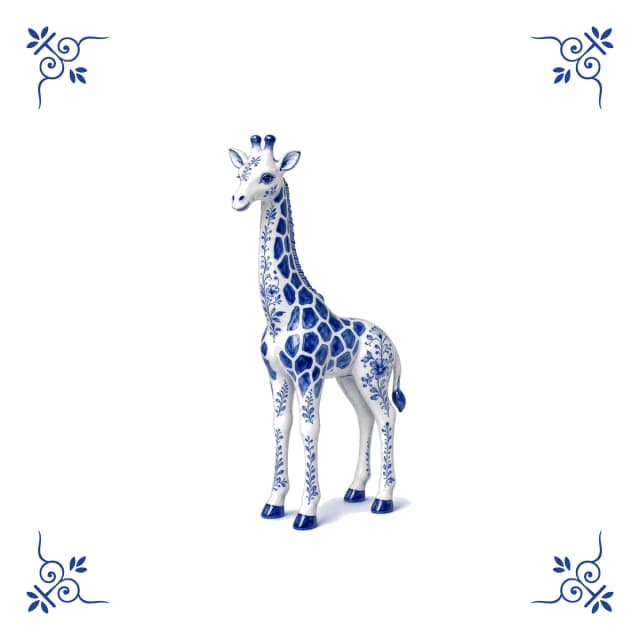Girafe, carreau bleu de Delft