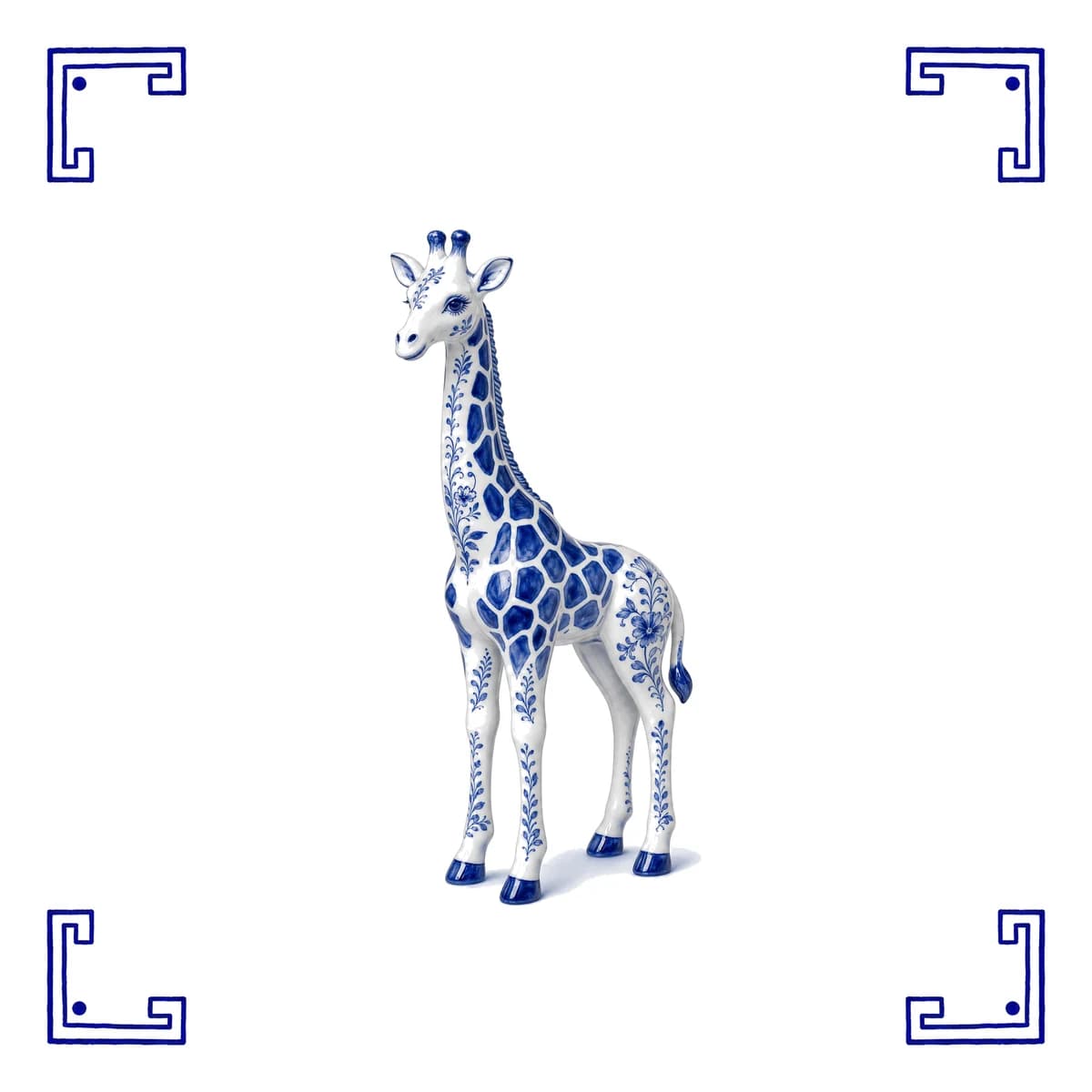 Girafe – carreau bleu de Delft