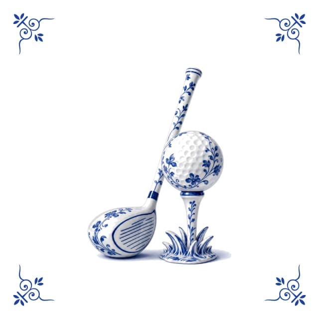 Golf, carreau bleu de Delft