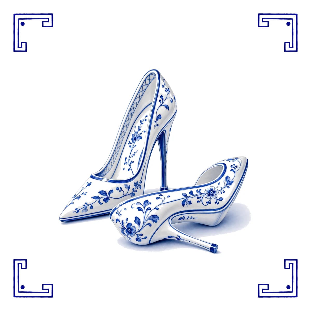 Escarpins – carreau bleu de Delft