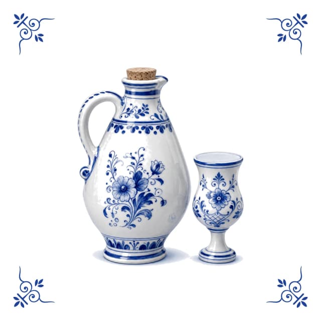 Cruche de genièvre, carreau bleu de Delft