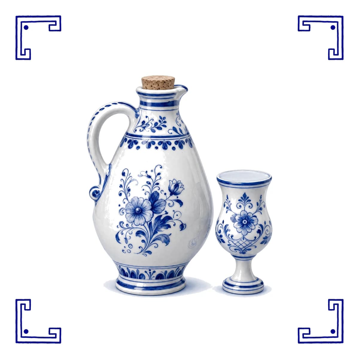 Cruche de genièvre – carreau bleu de Delft