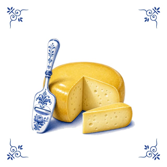 Fromage hollandais, carreau bleu de Delft