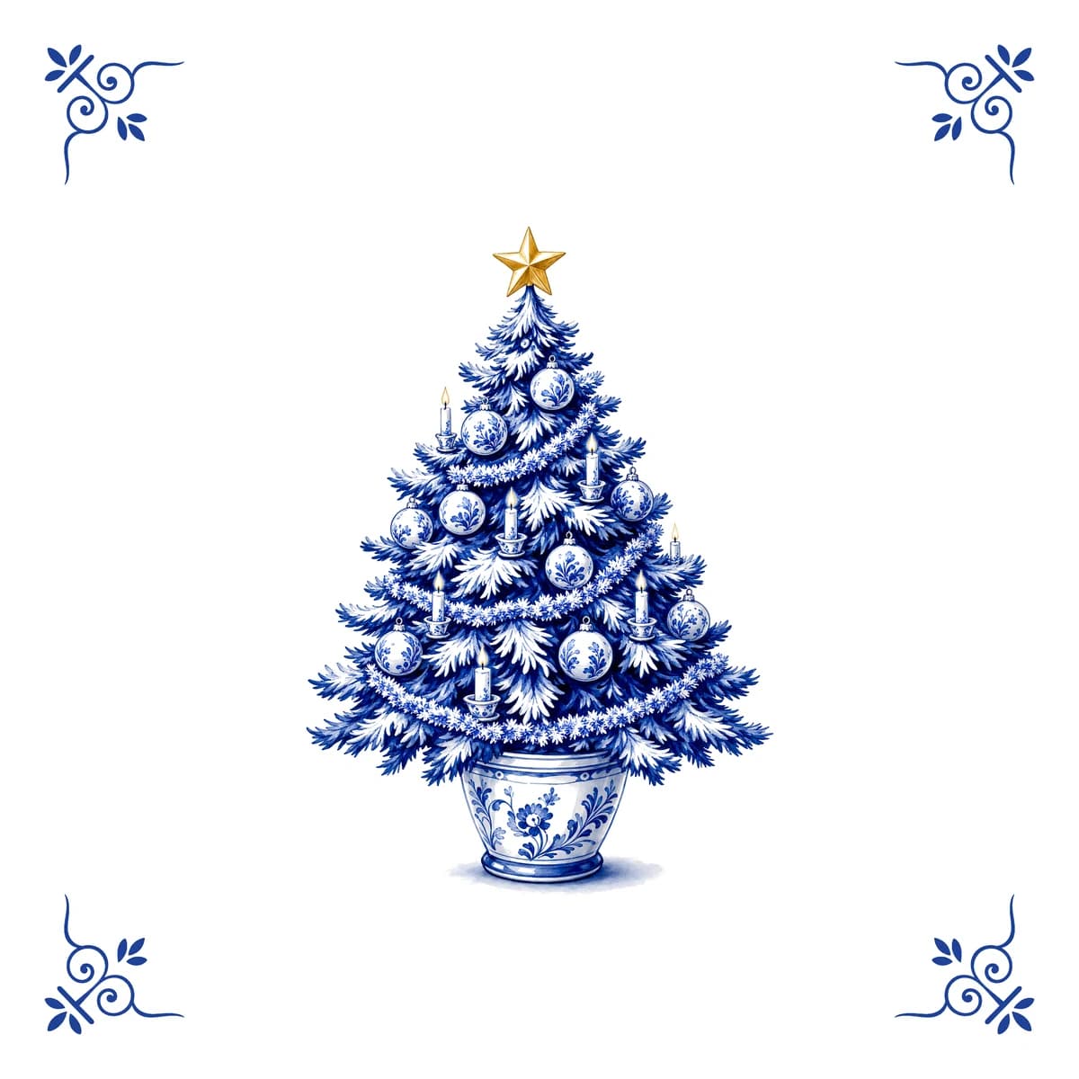 Sapin de Noël – carreau bleu de Delft