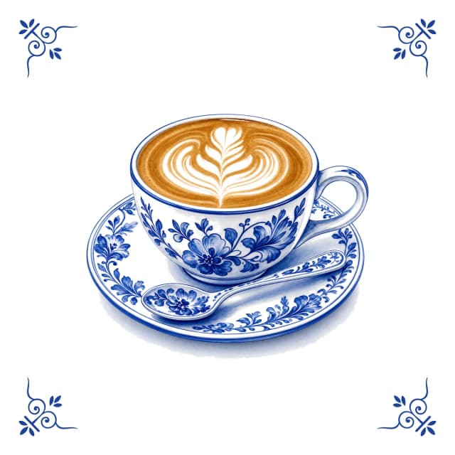 Café, carreau bleu de Delft