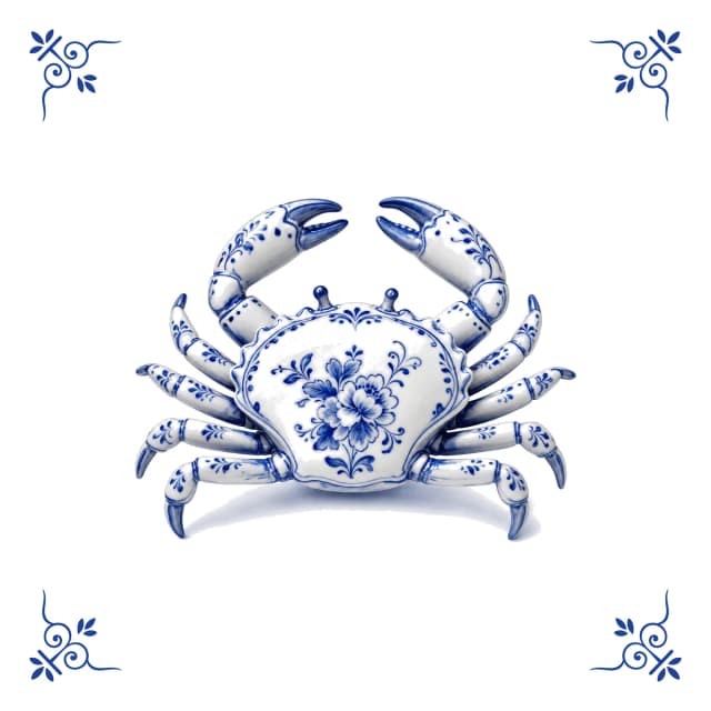 Crabe, carreau bleu de Delft