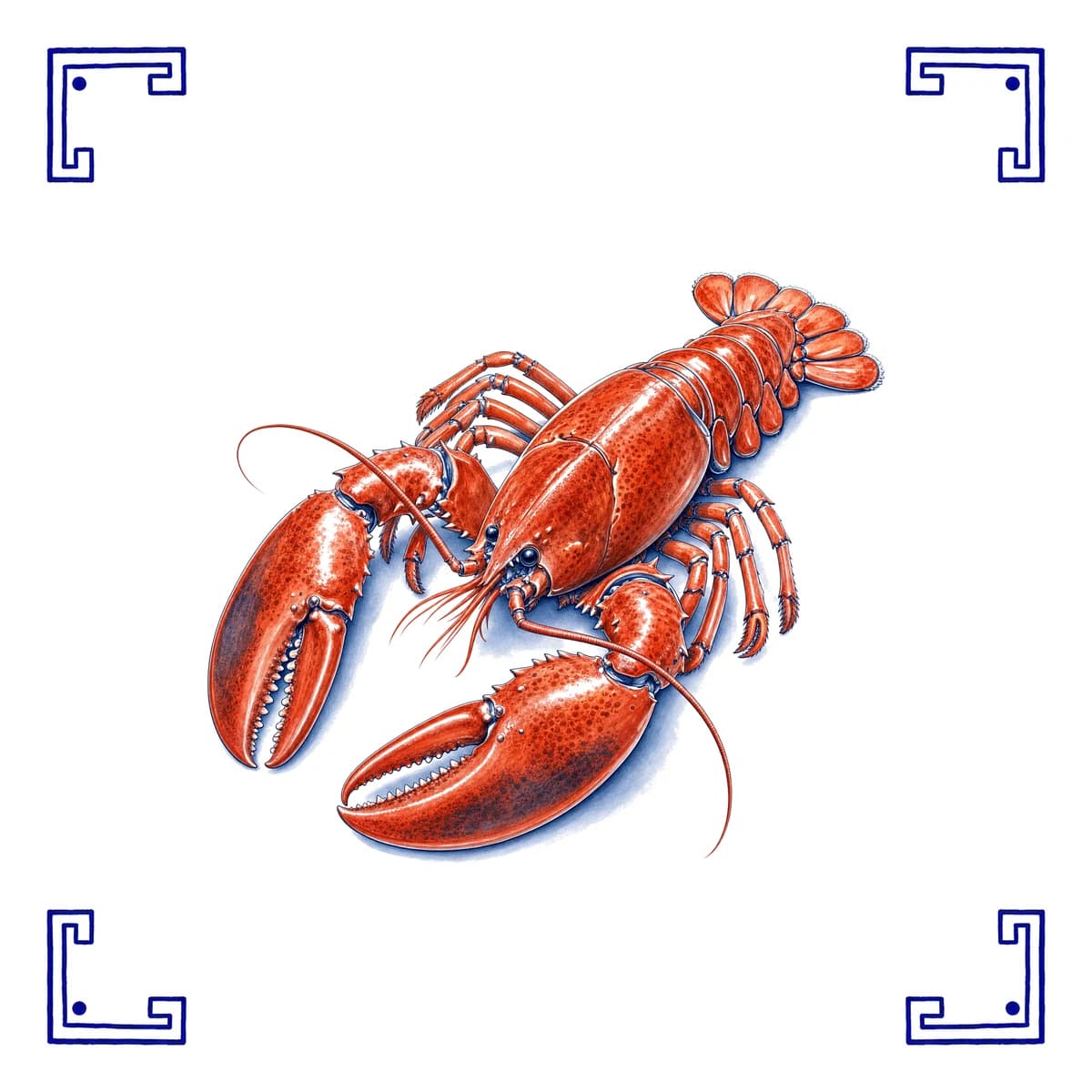 Homard – carreau bleu de Delft