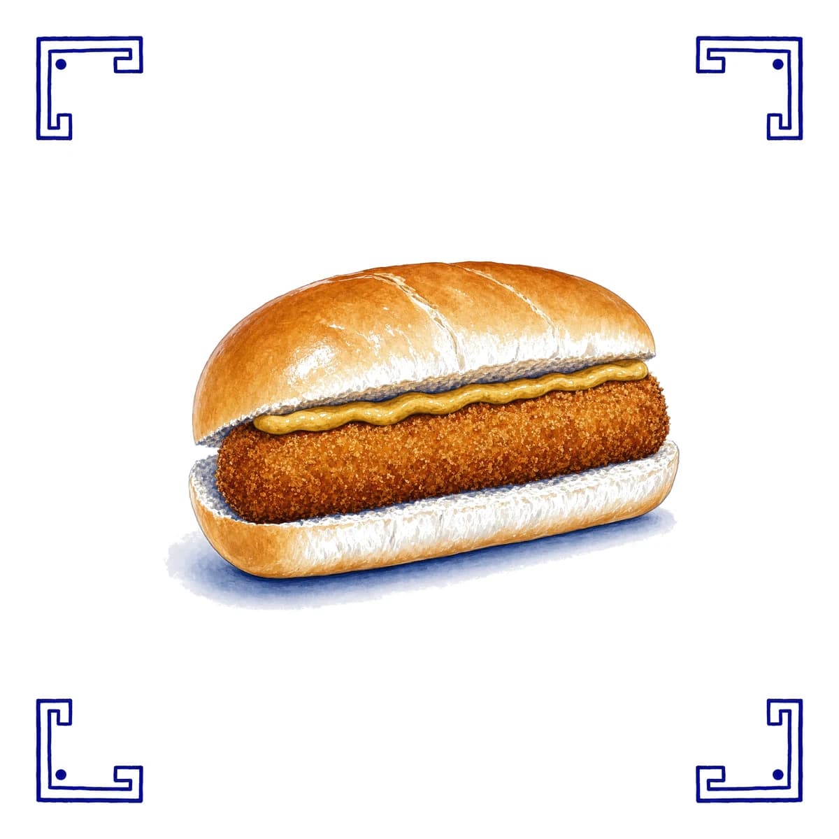 Sandwich à la croquette – carreau bleu de Delft