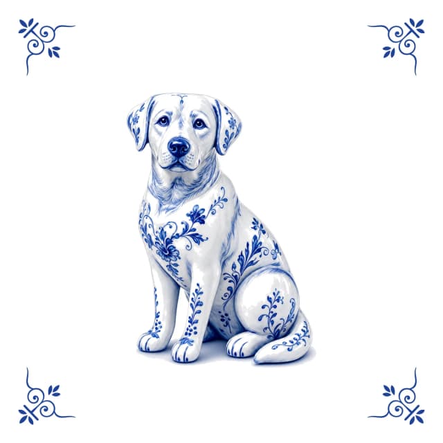 Labrador, carreau bleu de Delft
