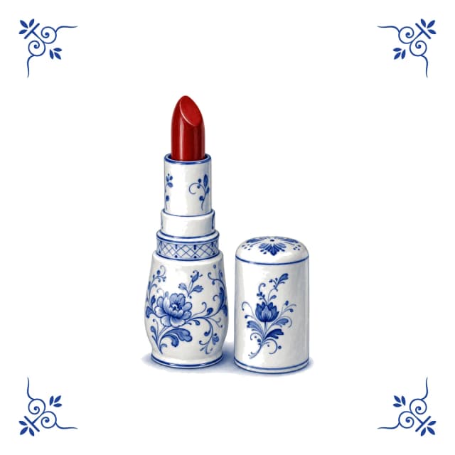 Rouge à lèvres, carreau bleu de Delft