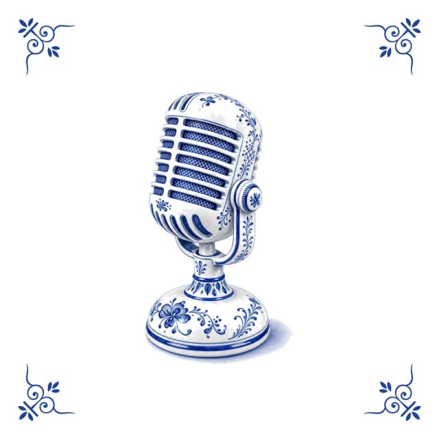 Microphone, carreau bleu de Delft