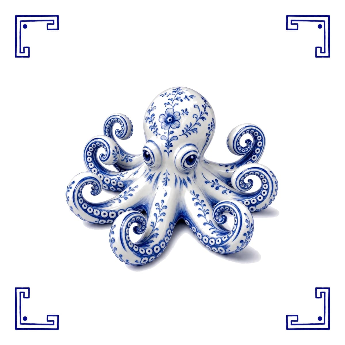 Pieuvre – carreau bleu de Delft