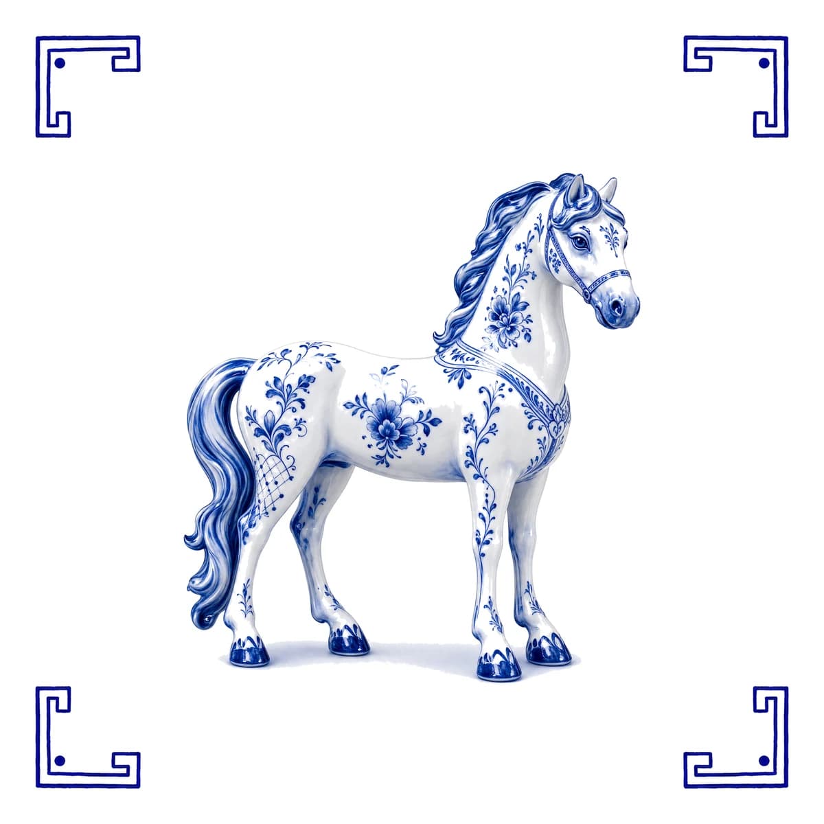 Cheval – carreau bleu de Delft