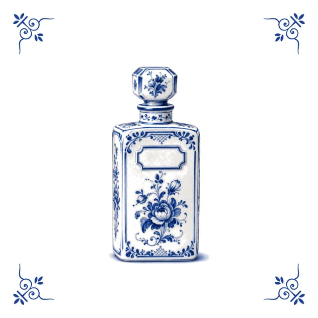 Flacon de parfum, carreau bleu de Delft