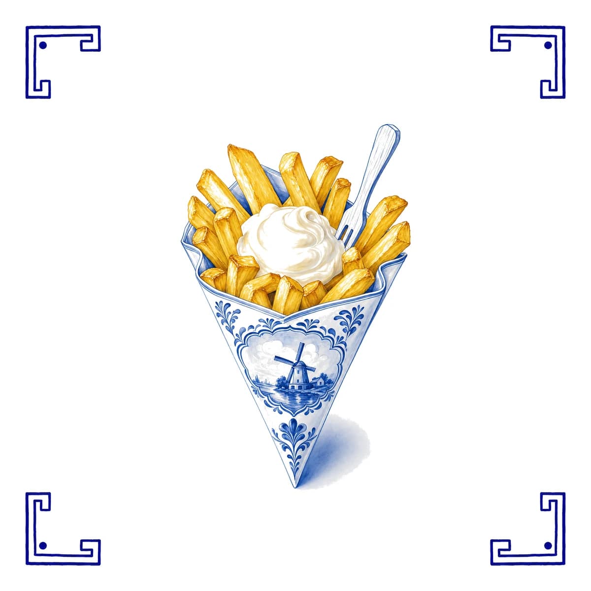 Frites mayo – carreau bleu de Delft