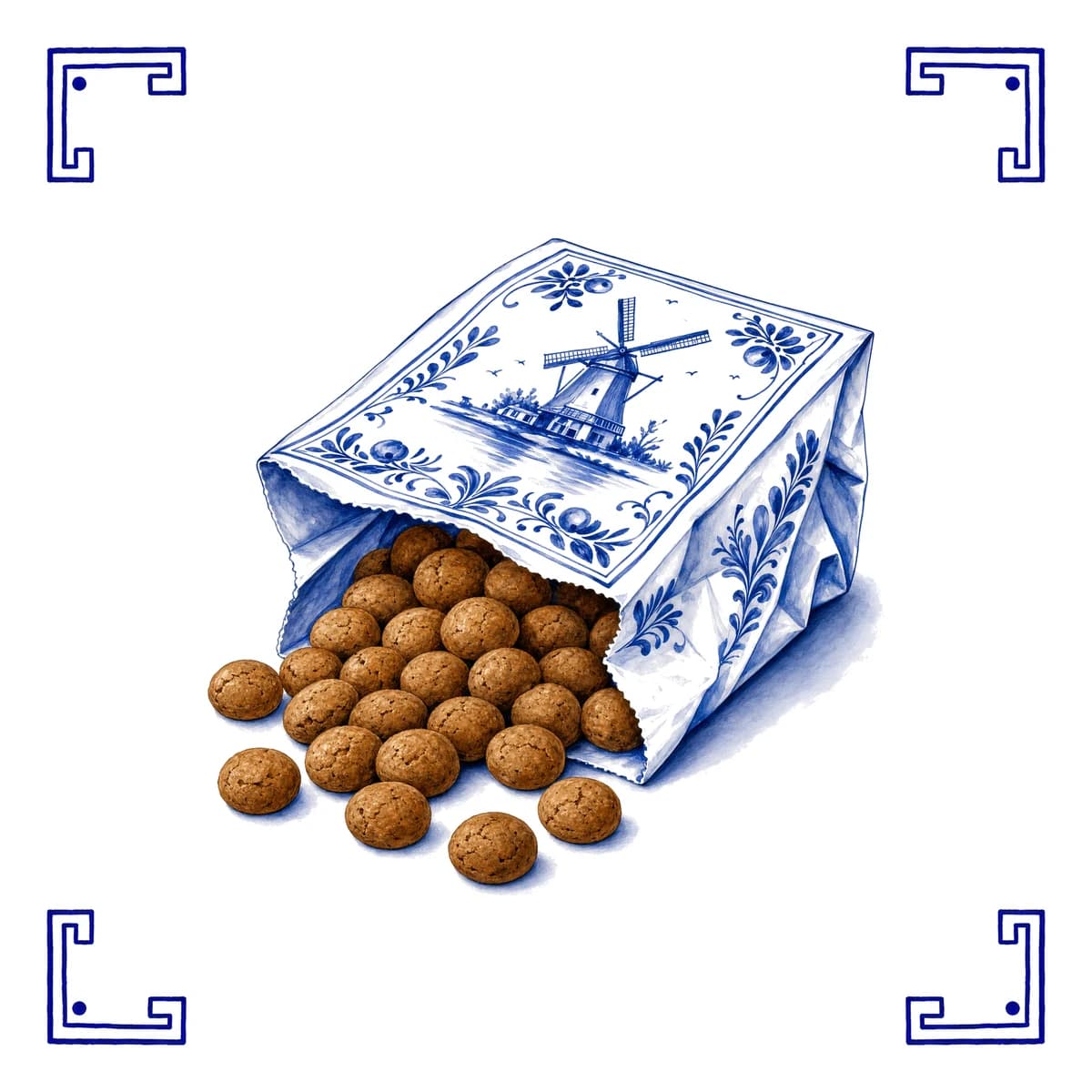 Sachet de pepernoten – carreau bleu de Delft