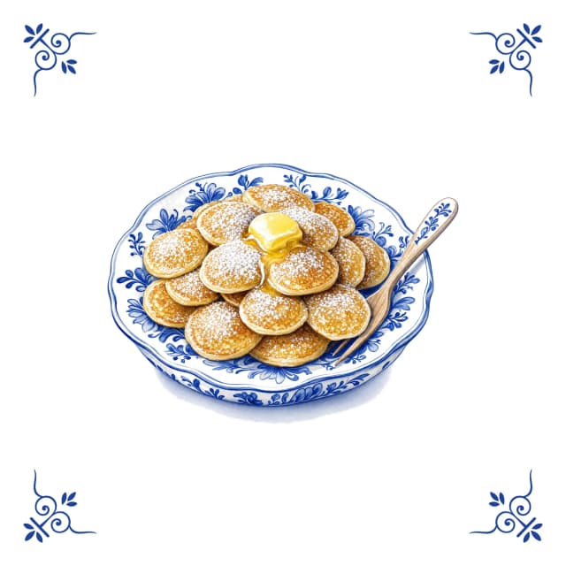 Poffertjes, carreau bleu de Delft