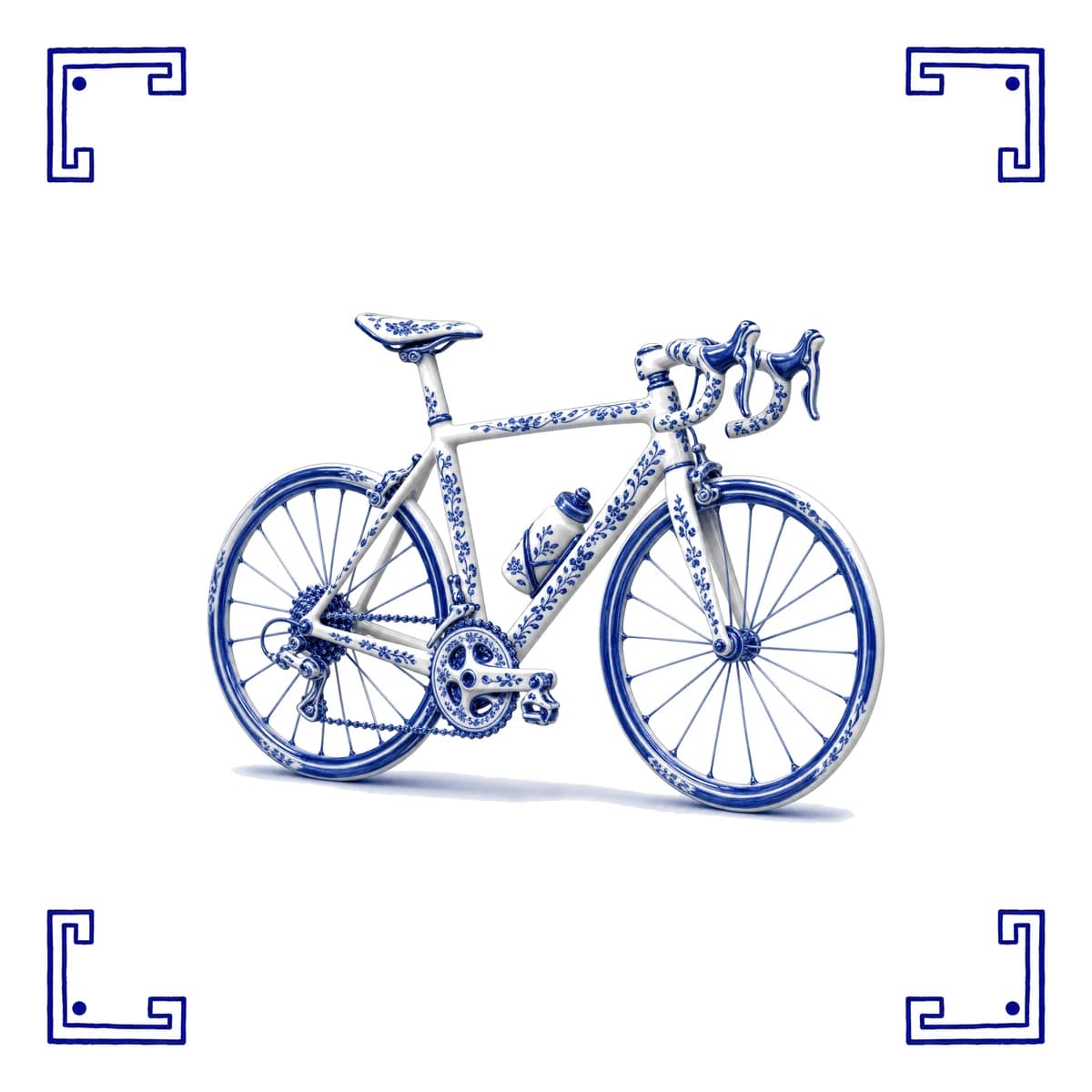 Vélo de course – carreau bleu de Delft