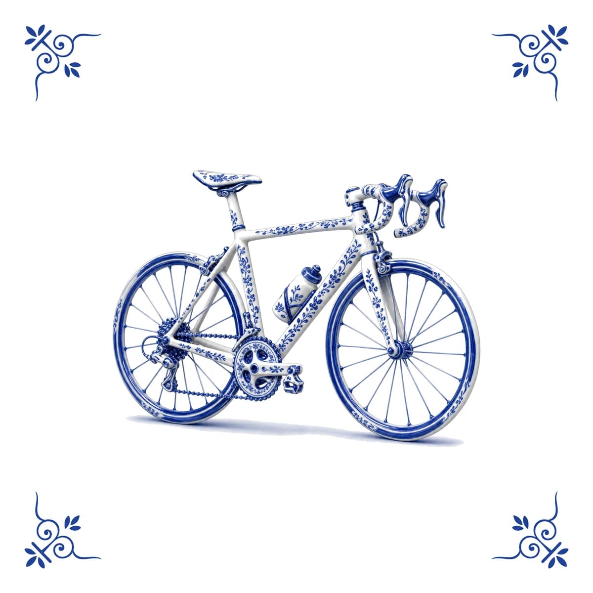 Vélo de course – carreau bleu de Delft