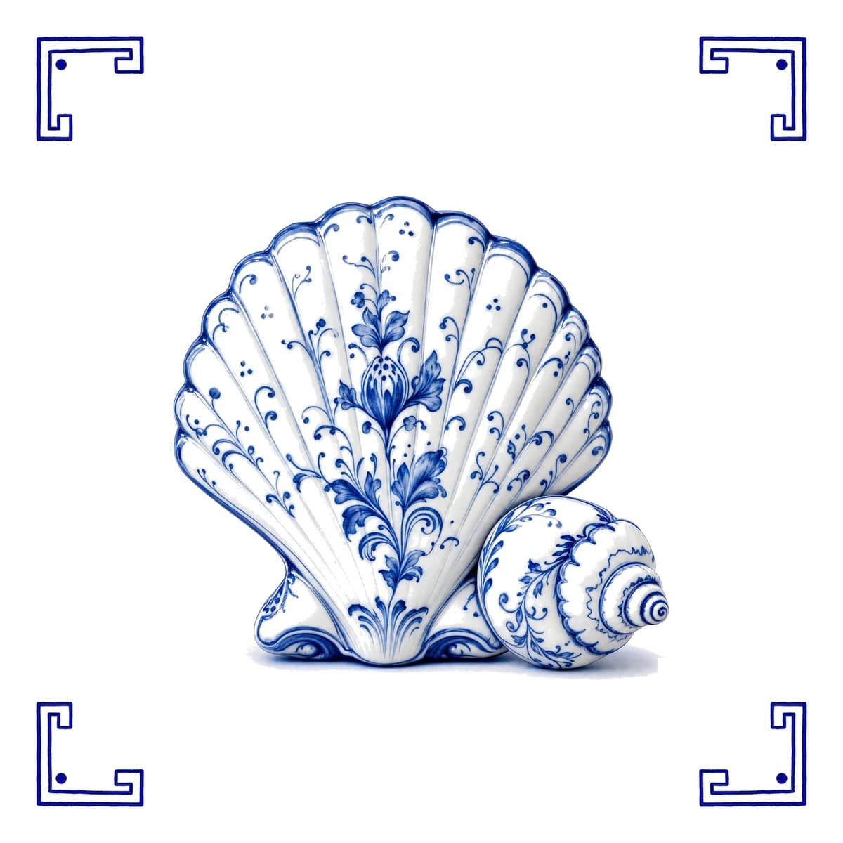 Coquillage – carreau bleu de Delft