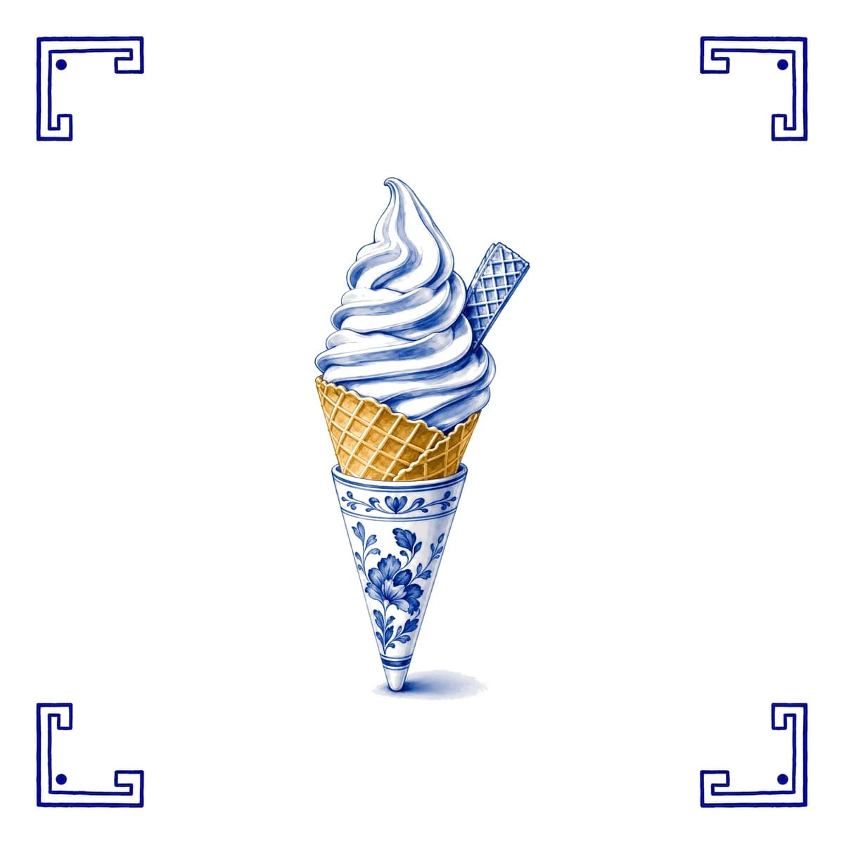 Glace italienne – carreau bleu de Delft