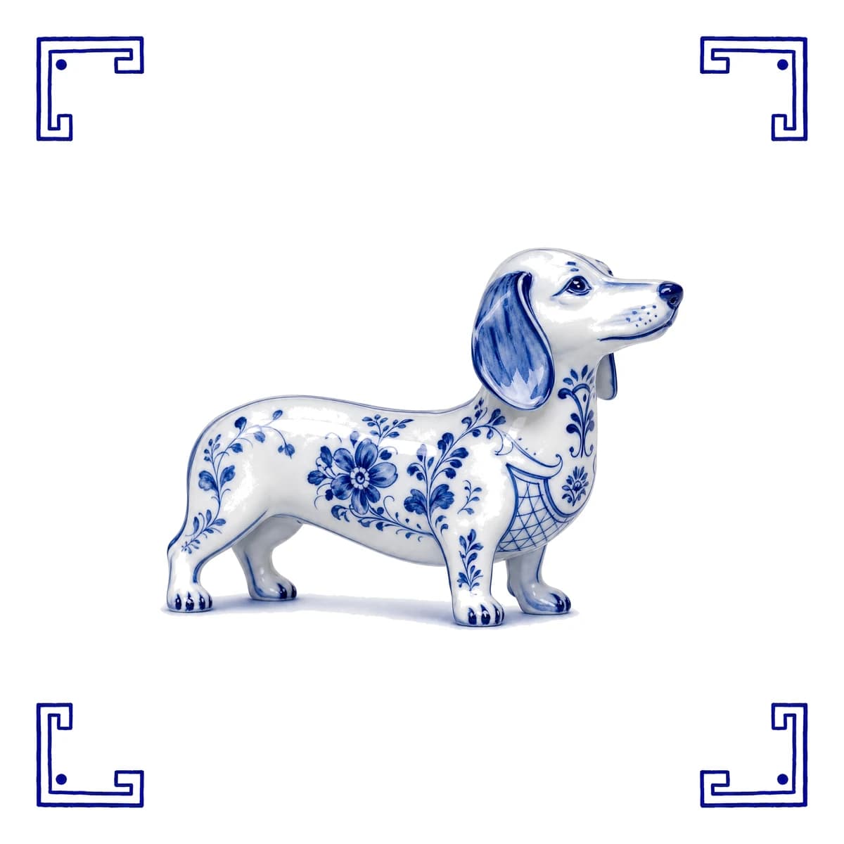 Teckel – carreau bleu de Delft