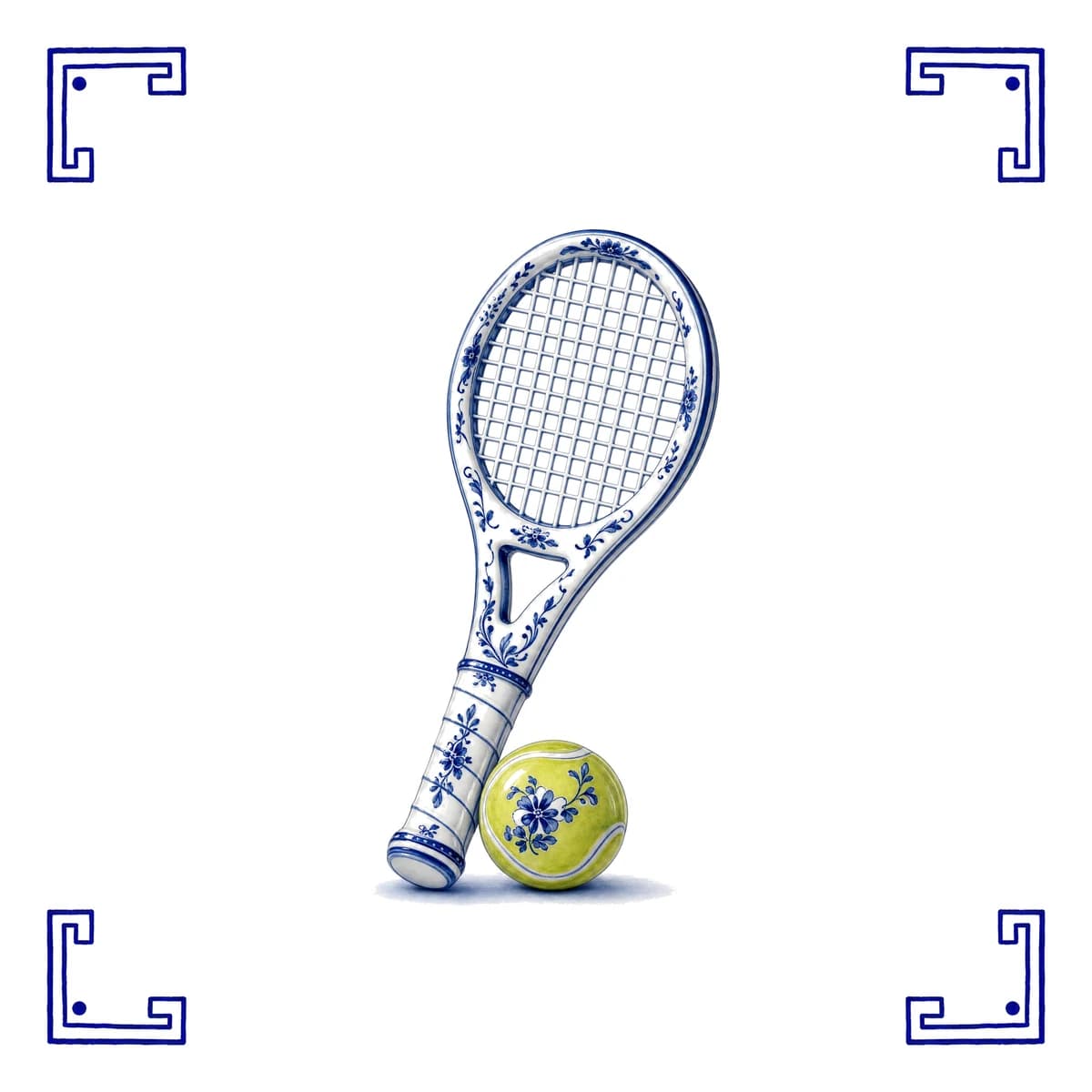 Raquette de tennis – carreau bleu de Delft